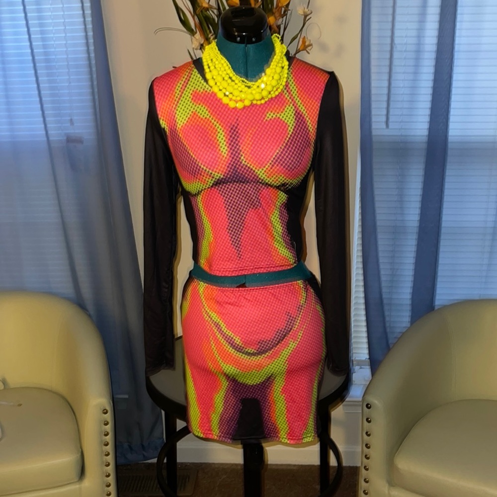 Neon Thermal Image Two Piece Skirt Set​
